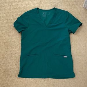 Hunter green scrub top